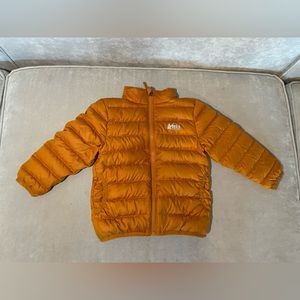REI Co-Op Reversible Down Jacket, 3T Orange and Navy Space